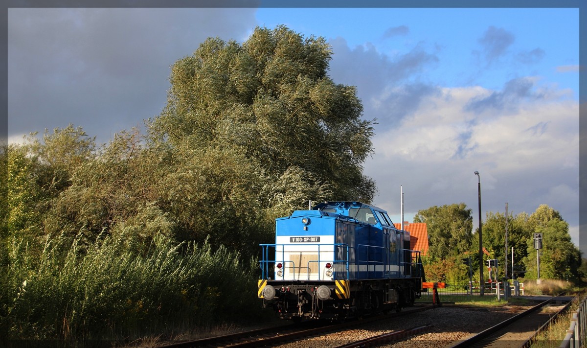 203 409 ( V100-SP-007 ) von Spitzke abgestellt in Möllenhagen am 05.09.2015