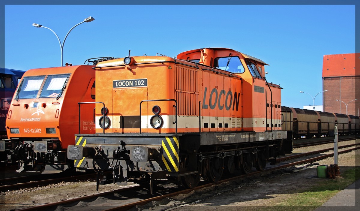 346 006 von Locon abgestellt in Stralsund (Hafen) am 17.03.2016