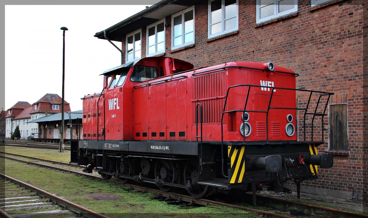 346 674 der WFL abgestellt in Neustrelitz Süd am 13.03.2016