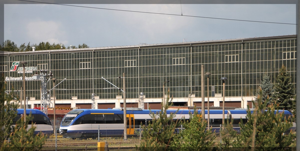 VT 0010 der ehemaligen Ostseelandverlehr GmbH bei Netiniera Neustrelitz am 13.05.2015.