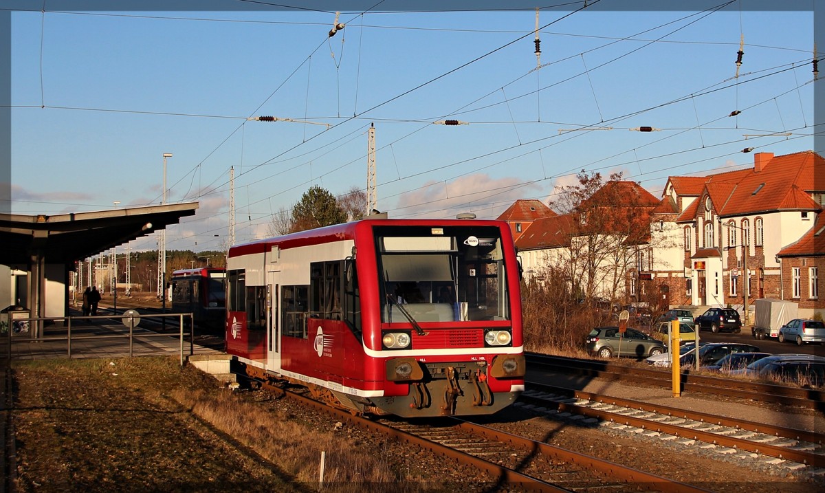 VT 504 006 ( 95 80 0504 002-6 D-EGP )in Neustrelitz Hbf als  Kleinseebahn  nach Mirow am 24.02.2016