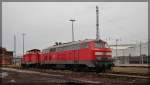 218 139 und 212 094 abgestellt in Waren ( Müritz ) am 22.02.2016