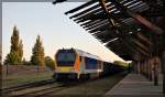 264 009 der Nordic Rail Services abgestellt mit ihrem Zug in Neustrelitz Süd am 24.05.2015