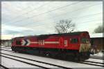 Am 21.01.2013 stand in Neustrelitz Hbf die HGK 266 070  DE 670 .