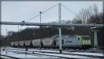 Die 285 117 von ITL/Captrain am 1.2.2015 in Neubrandenburg in der Industrie und Anschlussbahn ( ehemaliges OLA - Betriebswerk ) 