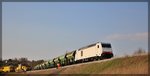 285 107 der ITL/Captrain bei Gleisbauarbeiten in Neubrandenburg am 06.04.2016