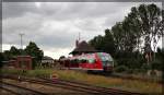 642 049 in am alten Bahnhof Malchow bei der Durchfahrt in Richtung Endhaltepunkt Inselstadt Malchow am 09.07.2015