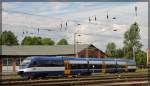 VT 0013 der ehemaligen Ostseelandverkehr GmbH und heutigen Niederbarnimer Eisenbahn in Neustrelitz am 13.05.2015