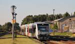 Der VT 018 und VT 008 der ehemaligen Mitteldeutschen Regiobahn im Einsatz bei der NEB ..