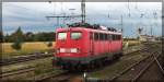 115 205 in Stralsund Hbf abgestellt. (Datum: n/a)