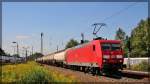 145 060 bei der Durchfahrt von Leipzig - Thekla am 21.08.2015 