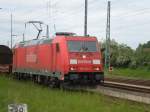 185 214 wurde in Grimmen auf die Seite genommen um den Nahverkehr vorzulassen.