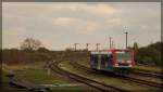 HANS/EGP bei der Einfahrt in Karow(Meckl.) als letzter Zug des Tages in Richtung Parchim am 26.04.2015