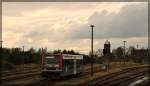 HANS/EGP bei der Einfahrt in Karow(Meckl.) als letzter Zug des Tages in Richtung Parchim am 26.04.2015