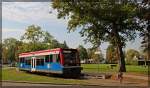 EGP/HANS VT 504 002 bei einer Pause in Neustrelitz am Haltepunkt Schlossgarten am 04.10.2015