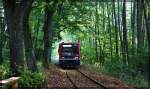 EGP/HANS VT 504 002 als  Kleinseebahn  nahe des Haltepunktes  Slawendorf  in Neustrelitz am 04.10.2015