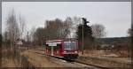 EGP/HANS VT 504 006 (504 002) bei der Einfahrt in den Bahnhof Mirow am 18.03.2016
