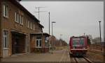 EGP/HANS VT 504 006 (504 002) bei der Einfahrt in den Bahnhof Mirow am 18.03.2016