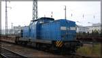 293 021 der PRESS abgestellt in Neubrandenburg am alten Containerbahnhof am 27.06.2015