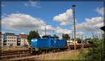 293 046 der PRESS abgestellt in Neubrandenburg am alten Güterbahnhof am 28.06.2015