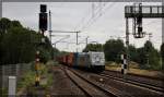 Metrans 386 009 bei der Durchfahrt von Hagenow Land am 19.09.2015 in Richtung Hamburg